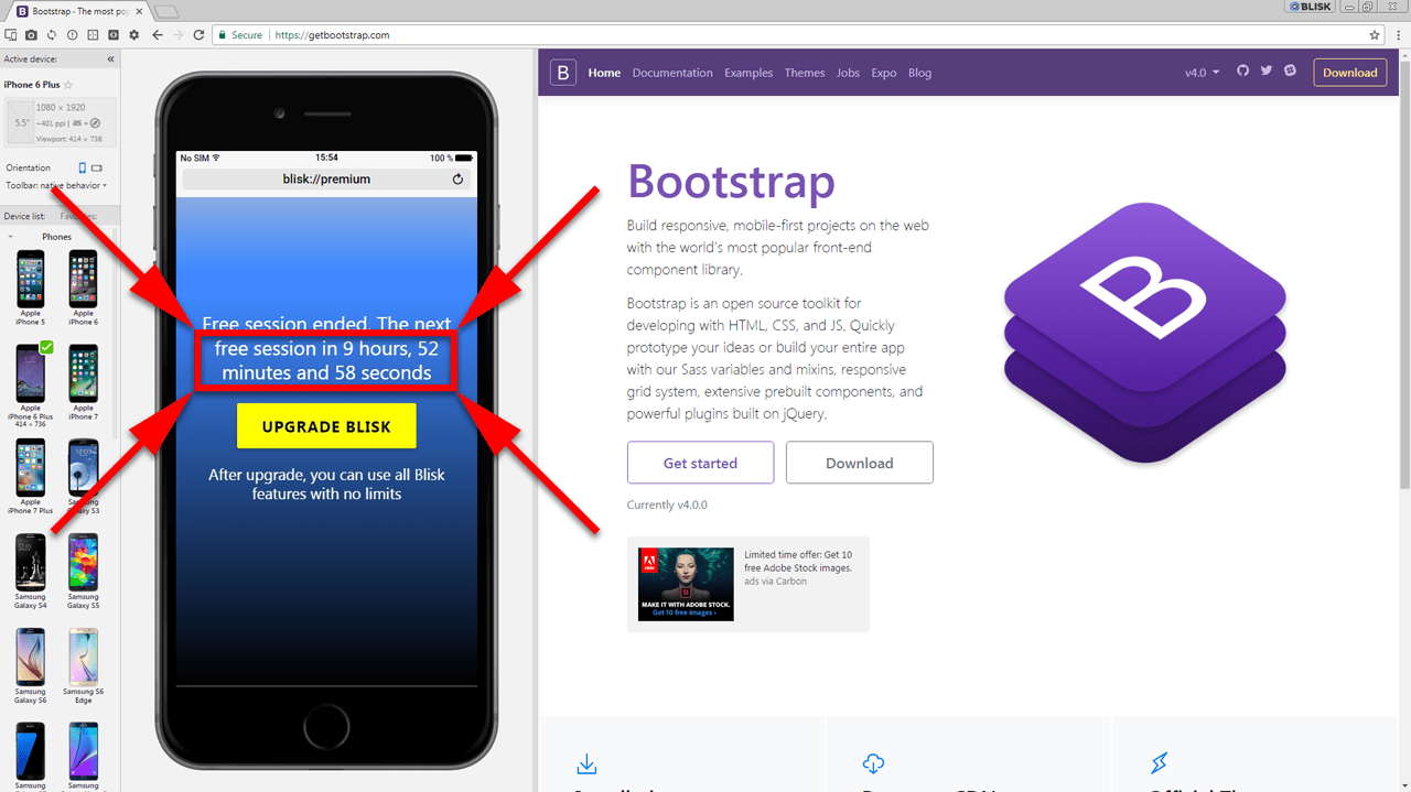 Blisk session timer - version 8