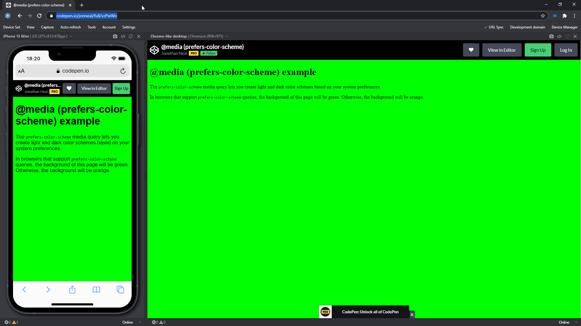 Dark mode test on iPhone 13-series