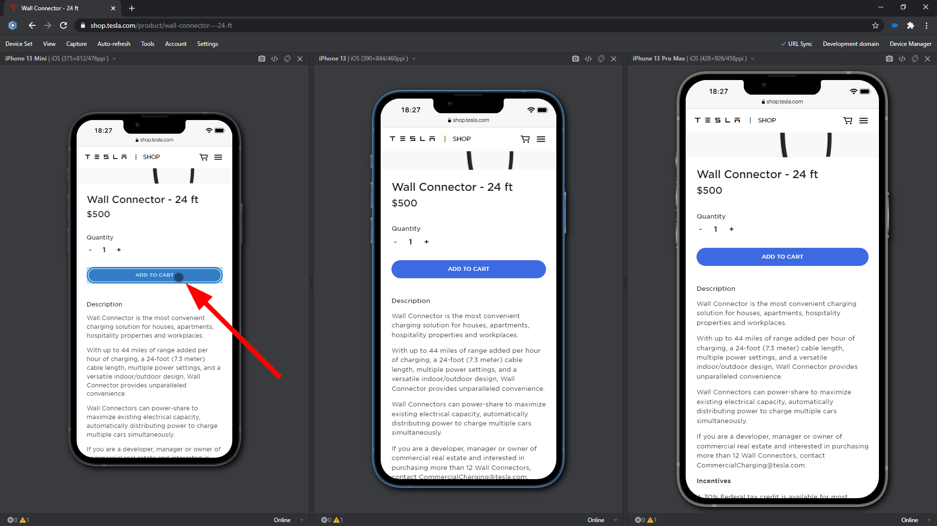 Touch events test on iPhone 13-series