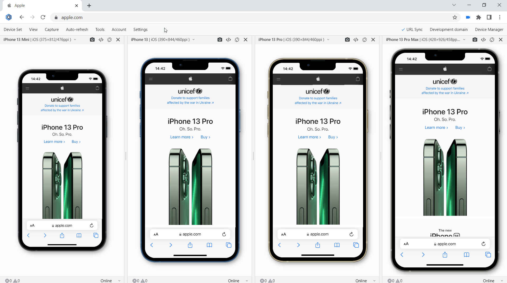 iOS 15 Mobile test in Blisk 18.0.194.12