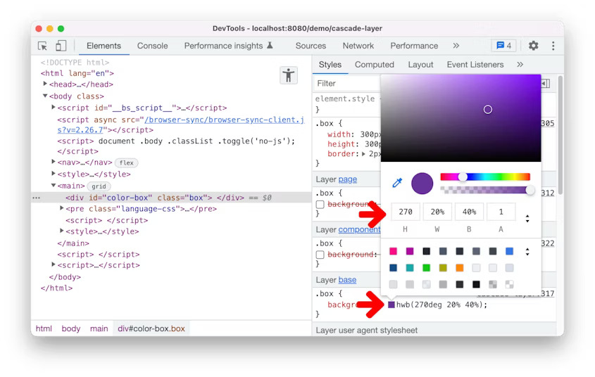 Support for the hwb() color in Blisk 20.0.176.140