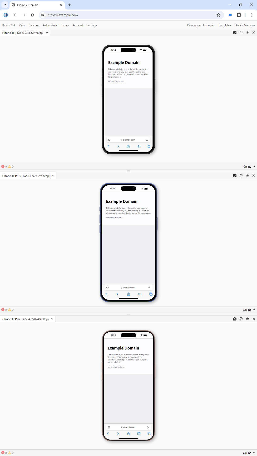 After: vertical direction of devices on a monitor with portrait mode