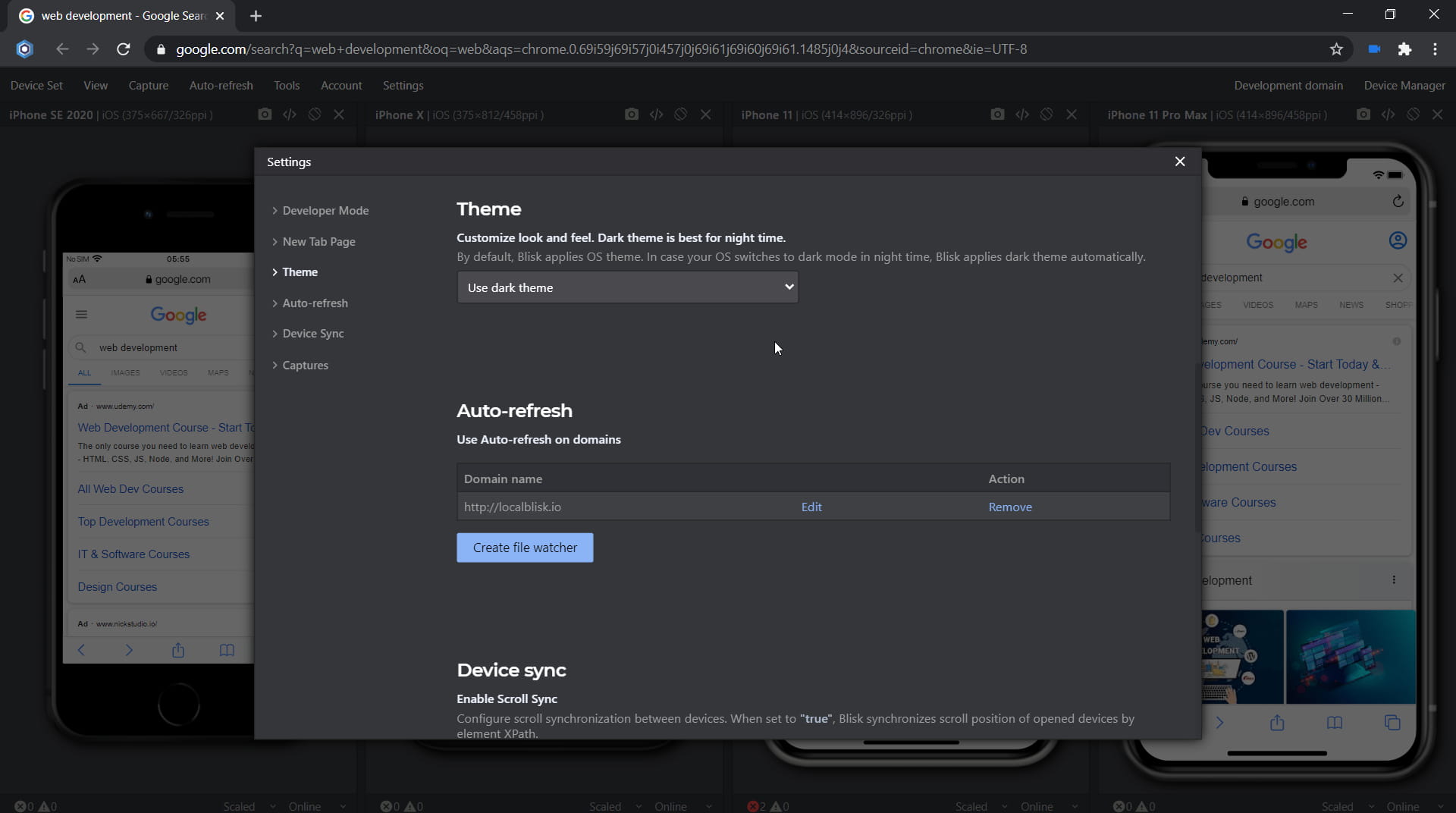 Dark mode in Blisk v.14
